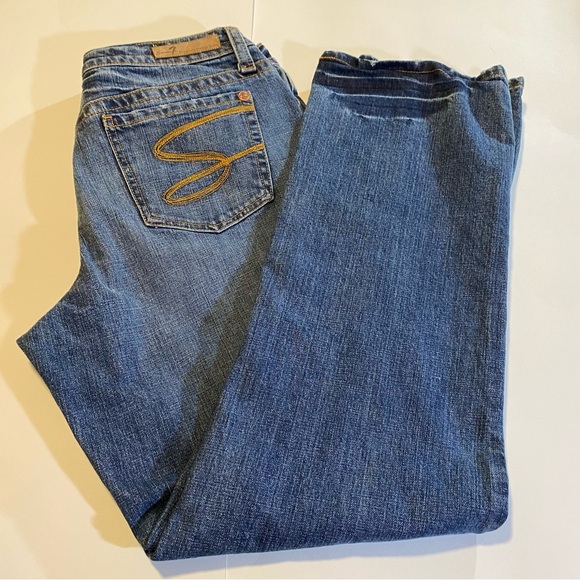 Y2K seven7 flare legged low rise jeans A few... - Depop